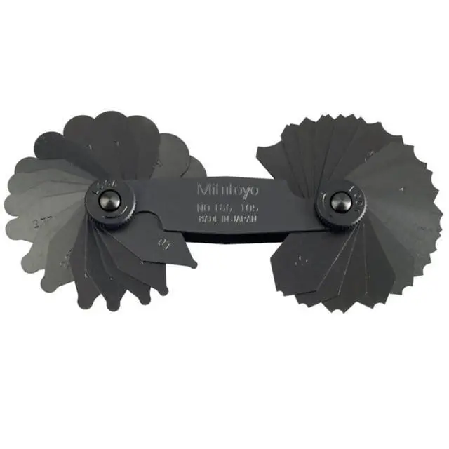 Alt view image 2 of 2 - - 186-105, Radius Gage Set, 17 Pairs of Leaves, 1mm to 3mm by 0.25mm, 3.5mm to 7mm by 0.5mm