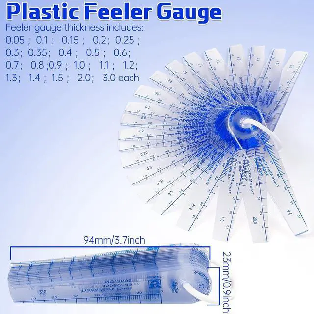 Alt view image 2 of 6 - 4 Set Plastic Feeler Gauge 0.05mm to 3mm Metric Gap 21 in 1 Tool