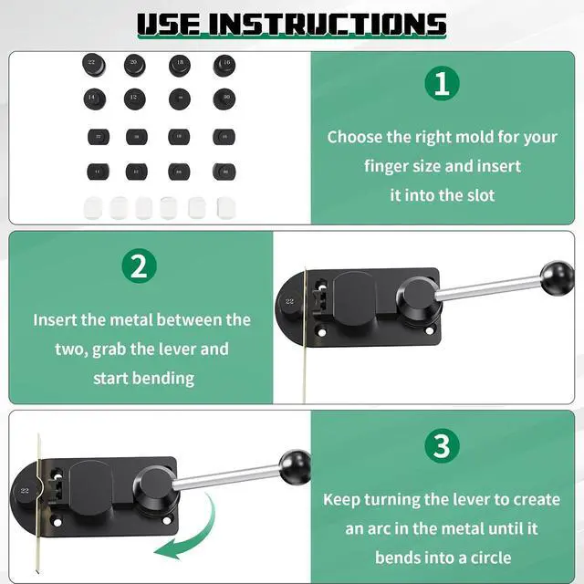 Alt view image 4 of 7 - Ring Bender Tool for Spoon Rings Heavy Duty Jewelry Ring Bending Tool Kit with Mandrel, Sizer Gauge, Nylon Dies, Hammer & Polishing Tools Ring Maker Machine for DIY Jewelry Craft