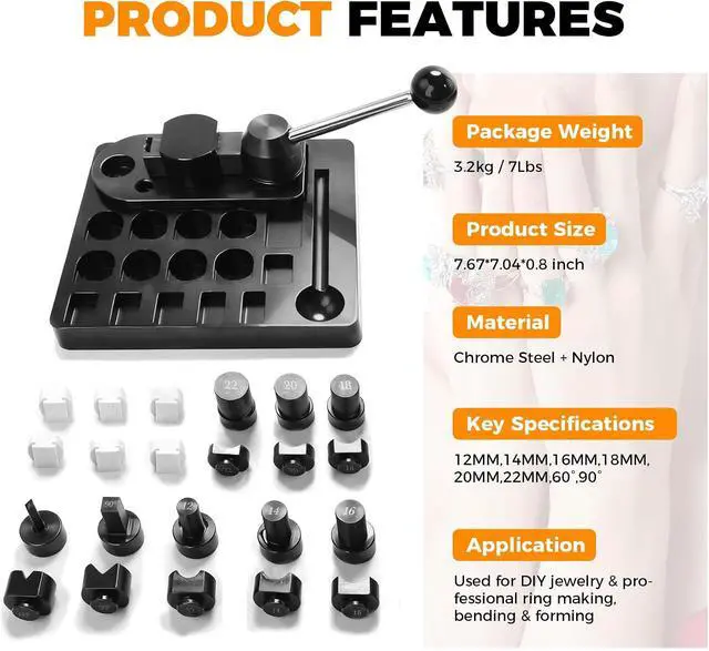 Alt view image 4 of 7 - Ring Bending Tool 14 Pcs Multi-Functional Jewelry Ring Making Tools