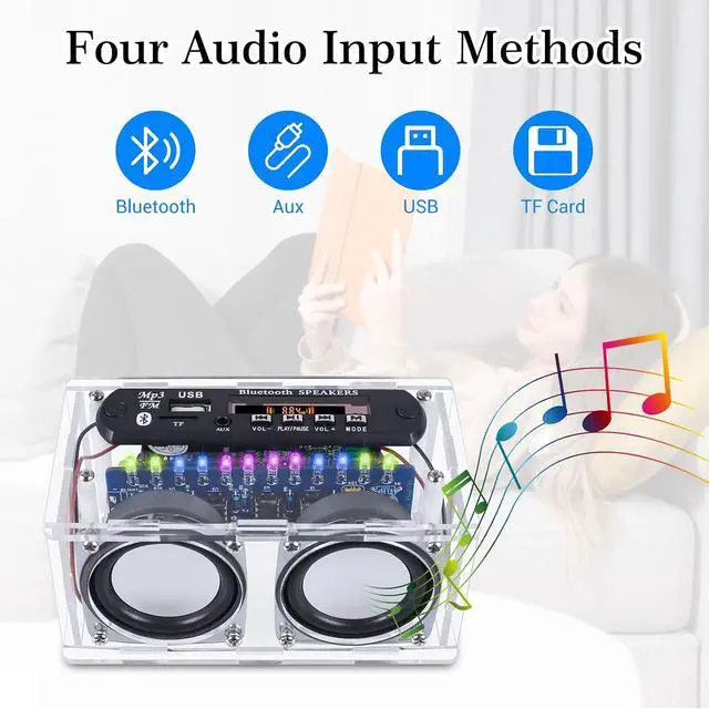 Alt view image 4 of 7 - DIY Bluetooth-Compatible Speaker Soldering Kit with FM Radio