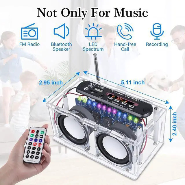 Alt view image 5 of 7 - DIY Bluetooth-Compatible Speaker Soldering Kit with FM Radio