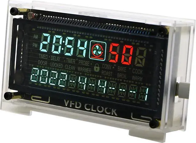 Main image of Two-Color Vacuum Fluorescent Display Clock VFD Clock Retro Electronic VFD Digital Clock with Temperature Compensation chip