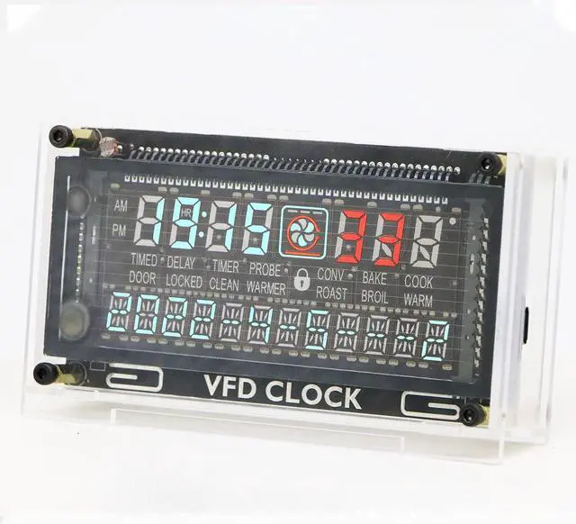 Alt view image 2 of 7 - Two-Color Vacuum Fluorescent Display Clock VFD Clock Retro Electronic VFD Digital Clock with Temperature Compensation chip