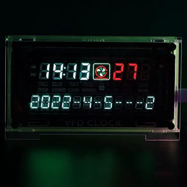 Alt view image 4 of 7 - Two-Color Vacuum Fluorescent Display Clock VFD Clock Retro Electronic VFD Digital Clock with Temperature Compensation chip