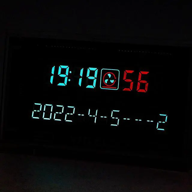 Alt view image 7 of 7 - Two-Color Vacuum Fluorescent Display Clock VFD Clock Retro Electronic VFD Digital Clock with Temperature Compensation chip