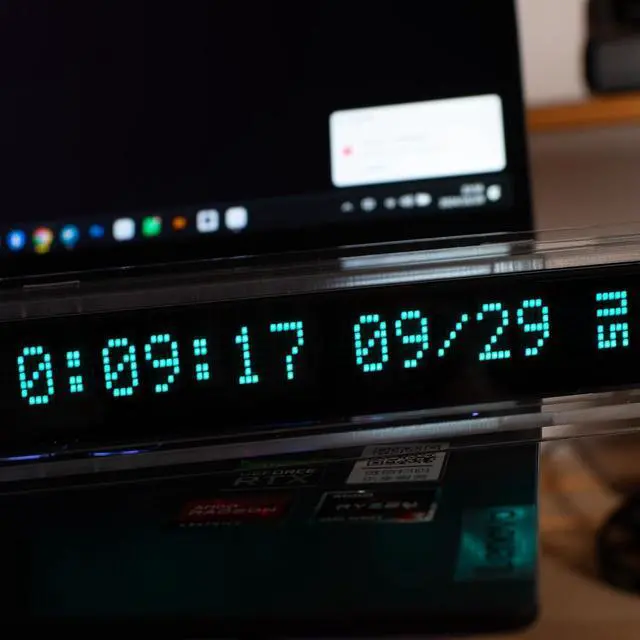 Main image of Retro Desk Clock for Office - Nixie Tube Style Digital Clock, VFD Tube Glow Display, Wi-Fi Auto Sync 12/24H - Cool Gadgets & Gifts for Men
