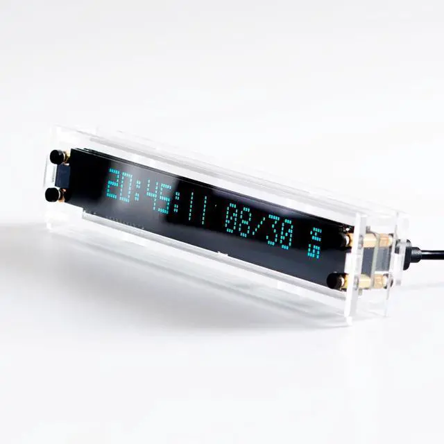 Alt view image 3 of 7 - Retro Desk Clock for Office - Nixie Tube Style Digital Clock, VFD Tube Glow Display, Wi-Fi Auto Sync 12/24H - Cool Gadgets & Gifts for Men
