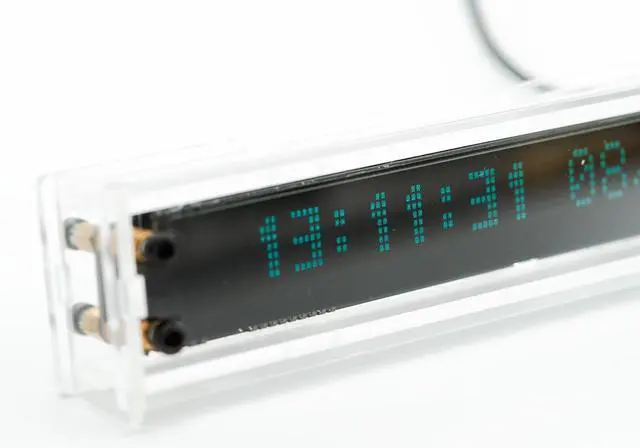 Alt view image 4 of 7 - Retro Desk Clock for Office - Nixie Tube Style Digital Clock, VFD Tube Glow Display, Wi-Fi Auto Sync 12/24H - Cool Gadgets & Gifts for Men
