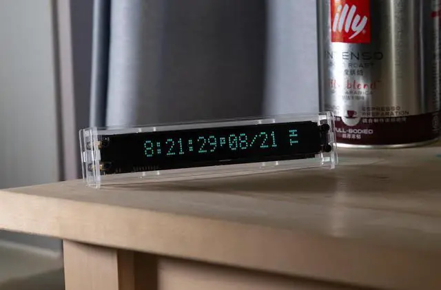 Alt view image 7 of 7 - Retro Desk Clock for Office - Nixie Tube Style Digital Clock, VFD Tube Glow Display, Wi-Fi Auto Sync 12/24H - Cool Gadgets & Gifts for Men