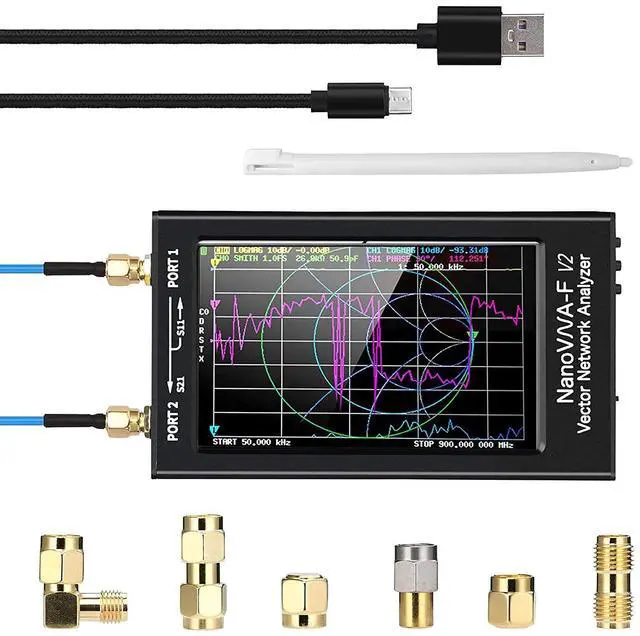 Main image of Upgraded 4.3" NanoVNA-F V2 Vector Network Analyzer, 50KHz -3GHz Latest V0.4.0 HF VHF UHF Antenna Analyzer Ham Radio, 5000mAh VNA Analyzer Measuring S Parameters, SWR, Phase, Delay, Smith Chart