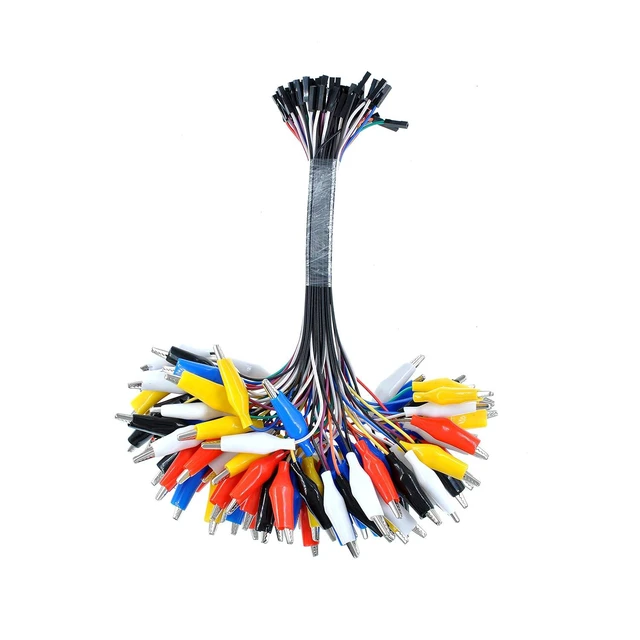 Alt view image 2 of 5 - 10-Pack Alligator Clip to Dupont Female Jumper Wire, 30cm Crocodile Test Lead for Breadboard, Arduino, Raspberry Pi, Electronics DIY