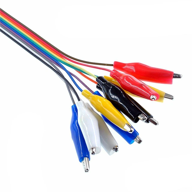 Alt view image 3 of 5 - 10-Pack Alligator Clip to Dupont Female Jumper Wire, 30cm Crocodile Test Lead for Breadboard, Arduino, Raspberry Pi, Electronics DIY