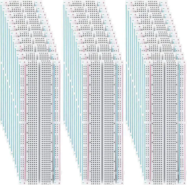 Main image of 30 Pcs Solderless Breadboard 830 Point PCB Board Kit 6.9x1.8x3.4