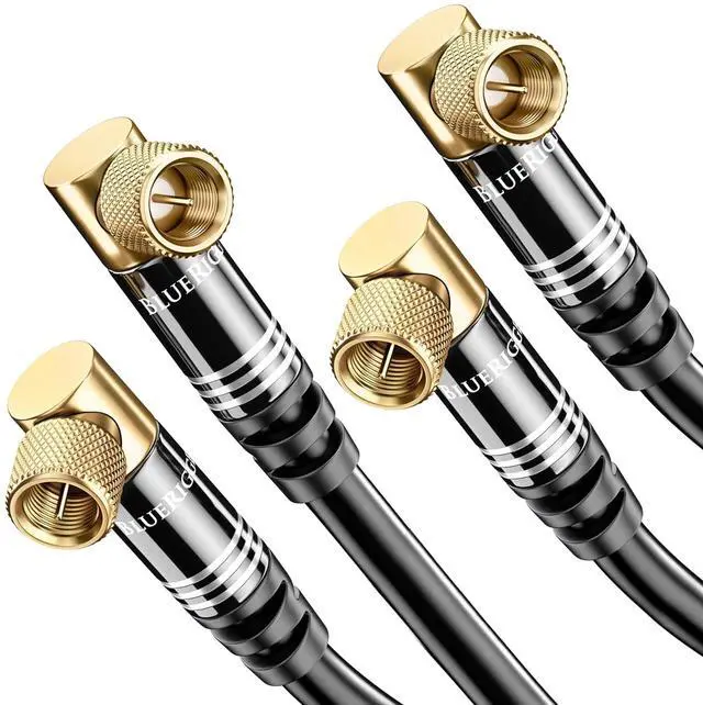 Main image of RG6 Digital Coaxial Audio Video Cable (3FT, 2 Pack, 90° Angled to Straight Male F Type Connector, Triple Shielded) Coax Cable for HDTV, CATV, DVB-T2/C/S, Cable Modem, Satellite Receivers