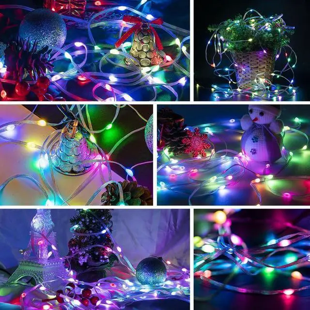 Alt view image 3 of 7 - WS2812B IC RGB Pebble Pixel Seed String Roll Individual Addressable Chasing Color Smart Fairy String Light PVC Wire 2Pack 65.6FT 200LED DC12V for Christmas Decor(No Adapter or Controller)