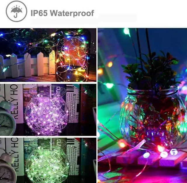 Alt view image 4 of 7 - WS2812B IC RGB Fairy String Lights 5Pack 16.4FT 250LED DC5V