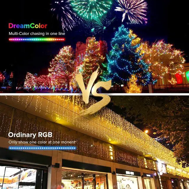 Alt view image 5 of 7 - WS2812B IC RGB Fairy String Lights 5Pack 16.4FT 250LED DC5V