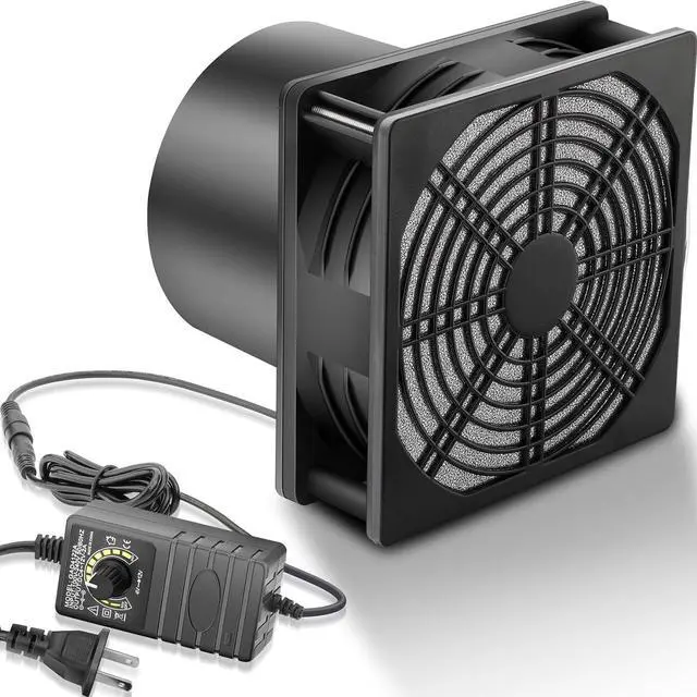 Main image of 120mm x 38mm 12V DC Axial Fan w/ 4 Inch Duct Flange Variable Speed