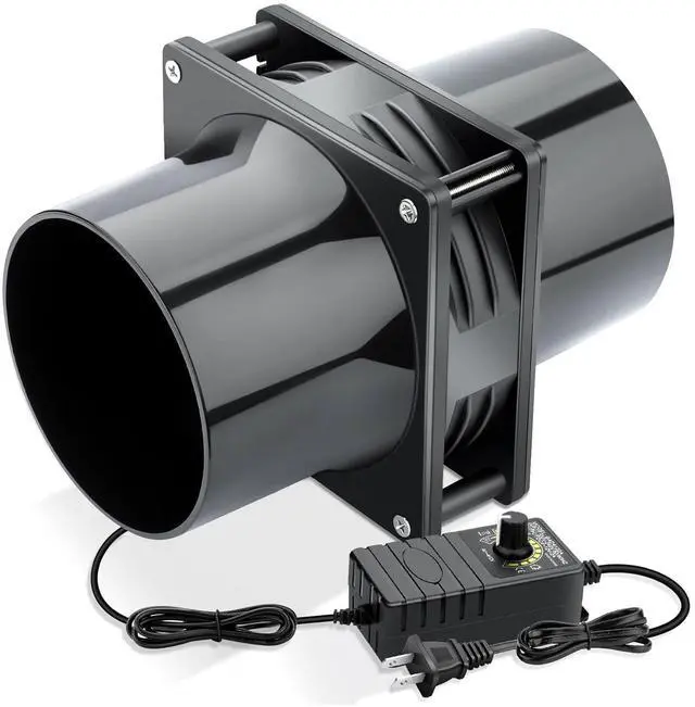 Main image of 120mm x 38mm 4 Inch Small Exhaust Fan 12V Duct Fan with Speed Control, Fume Extractor for Paint Booth, Soldering, Laser Engraving, Greenhouse Ventilation