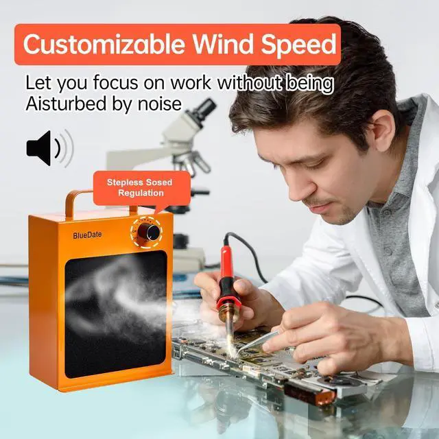Alt view image 6 of 7 - HEPA Solder Fume Extractor Fan Solder Smoke Absorber DIY Work Fan for Soldering Station, Hand Engraving, Jewelry Soldering Use with HEPA Filter
