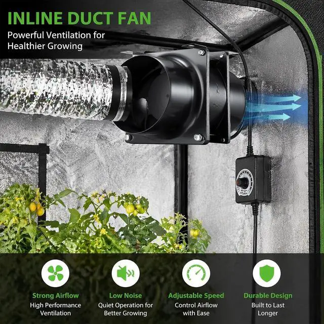 Alt view image 4 of 7 - 4" Axial Exhaust Fan, DC12V Air Fume Smoke Extractor