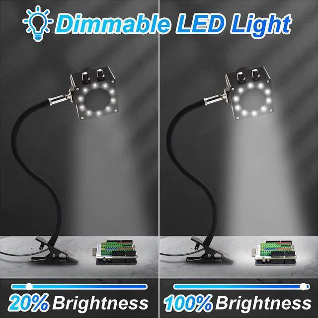 Alt view image 3 of 6 - Solder Smoke Absorber Remover Solder Fume Extractor Adjustable Speed Fan Dimmable LED Light Silicone Gooseneck with Carbon Filters Exhaust Duct Hose for Soldering Station (Black)