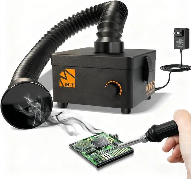 Main image of Solder Fume Extractor, 80W 168m³/h Soldering Fume Extractor Smoke Absorber with HEPA Filter & Carbon, 3-speed Adjustment for Soldering, Welding, 3D Printing