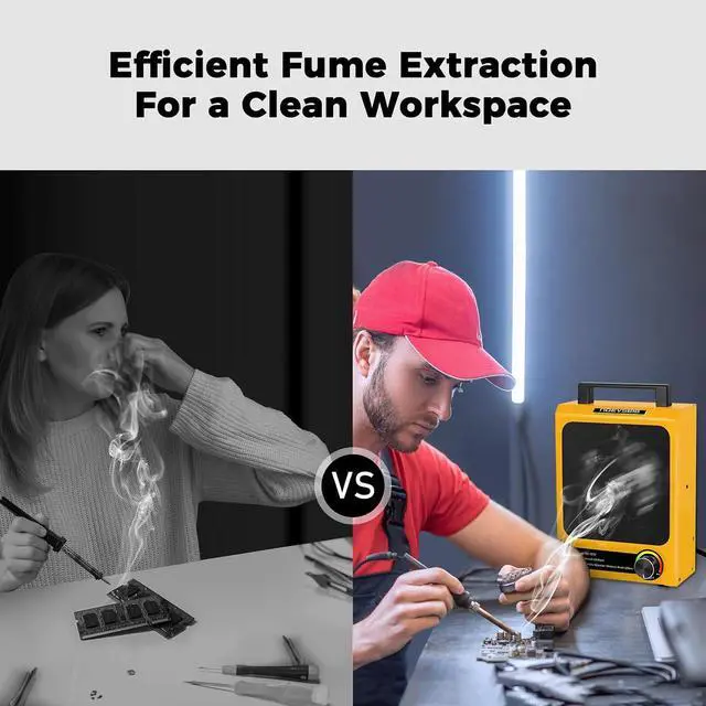 Alt view image 3 of 7 - Fume Extractor, Adjustable Suction Power Solder Fume Extractor with 4 Carbon Filters, Soldering Fan for Soldering, Stained Glass, Laser Engraving, and DIY Projects