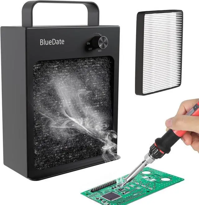 Main image of HEPA Solder Fume Extractor Fan Solder Smoke Absorber DIY Work Fan for Soldering Station, Hand Engraving, Jewelry Soldering Use with HEPA Filter