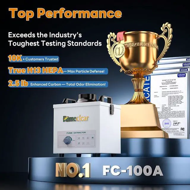 Alt view image 2 of 7 - FC-100A Fume Extractor Low-Noise & High Iodine 3-Stage Filtration