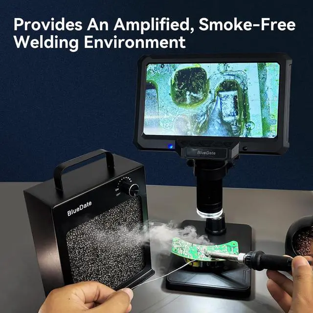 Alt view image 7 of 7 - HEPA Solder Fume Extractor Fan Solder Smoke Absorber DIY Work Fan for Soldering Station, Hand Engraving, Jewelry Soldering Use with HEPA Filter