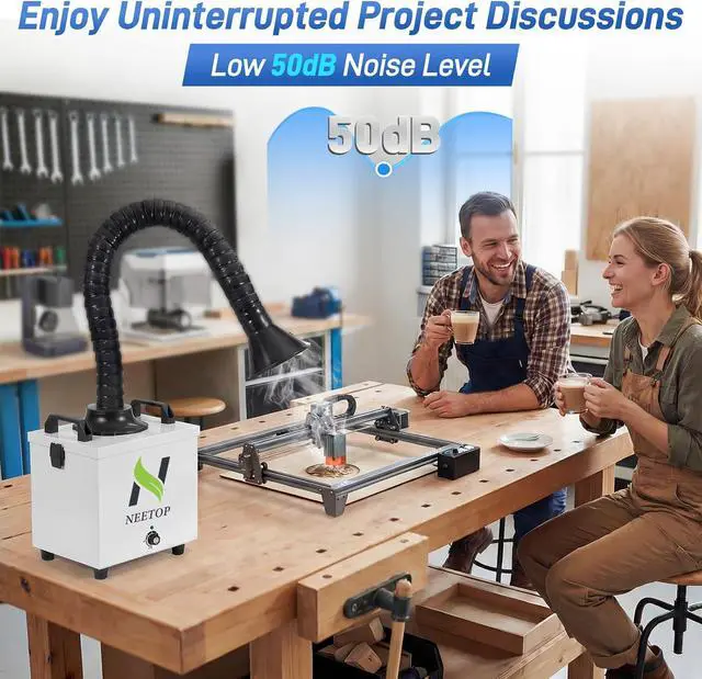 Alt view image 6 of 7 - 100W Solder Fume Extractor Stronger 250m³/h Suction H13 HEPA & Carbon Dust Odors Filtration, Smoke-Free Workspace, <55dB Smoke Absorber for DIY Soldering, Resin 3D Printing, Laser Engraving