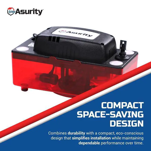 Alt view image 4 of 7 - Asurity by ULTRACP-22 120V Compact HVAC Condensate Pump with 22' Max Lift Height, Standard HVAC Condensate Removal Pump for Air Conditioners, Furnaces, or Dehumidifiers