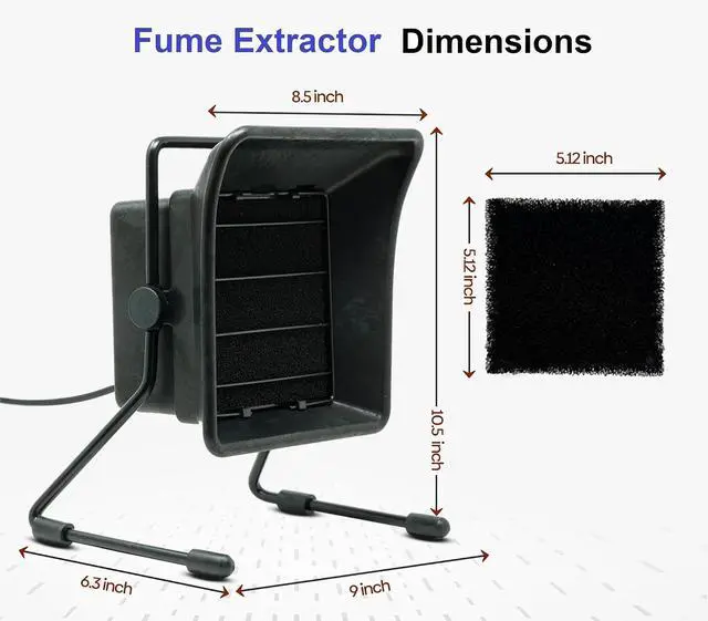 Alt view image 5 of 7 - Solder Fume Extractor Fan Smoke Absorber with 3 Activated Carbon Filters, Adjustable Tilt Low Noise ESD-Safe for Soldering Station Workbench