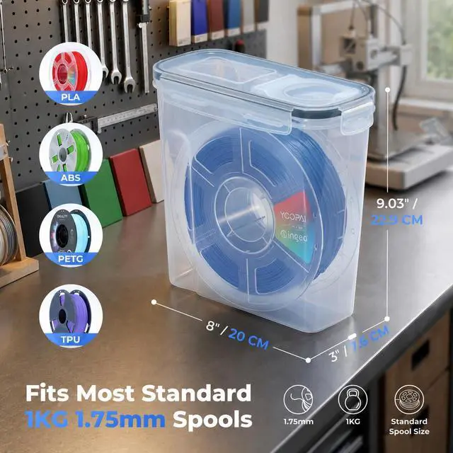 Alt view image 5 of 6 - Filament Storage Box - 6 Pack Filament Container for 3D Printing Sealing and Protection - Portable Storage Box with Desiccants&Label for Home&Office,Water-Proof and Dust-Proof 4.0L(9.03*8*3)
