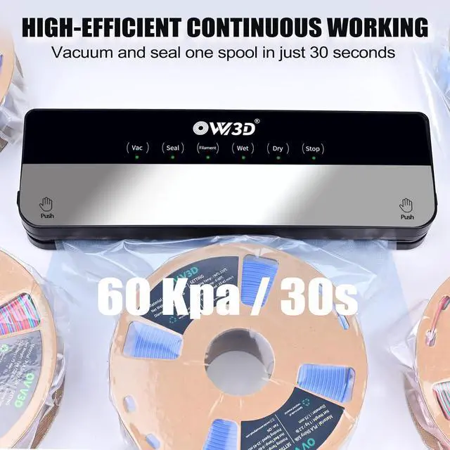 Alt view image 5 of 7 - 3D Filament Vacuum Sealer for Filament Storage Bags, Auto Completely Sealed, No air Leakage, 3D Printer Filament Storage Bags 30Pcs Vacuum Sealed Kit with 30 Desiccants