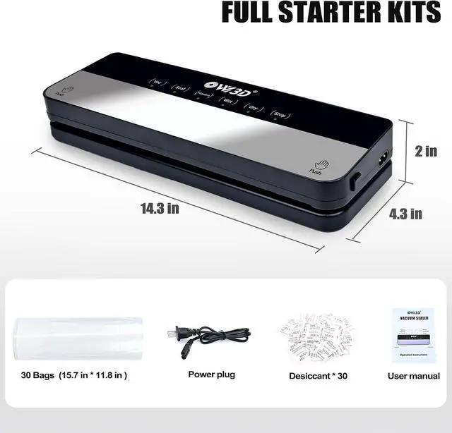 Alt view image 6 of 7 - 3D Filament Vacuum Sealer for Filament Storage Bags, Auto Completely Sealed, No air Leakage, 3D Printer Filament Storage Bags 30Pcs Vacuum Sealed Kit with 30 Desiccants