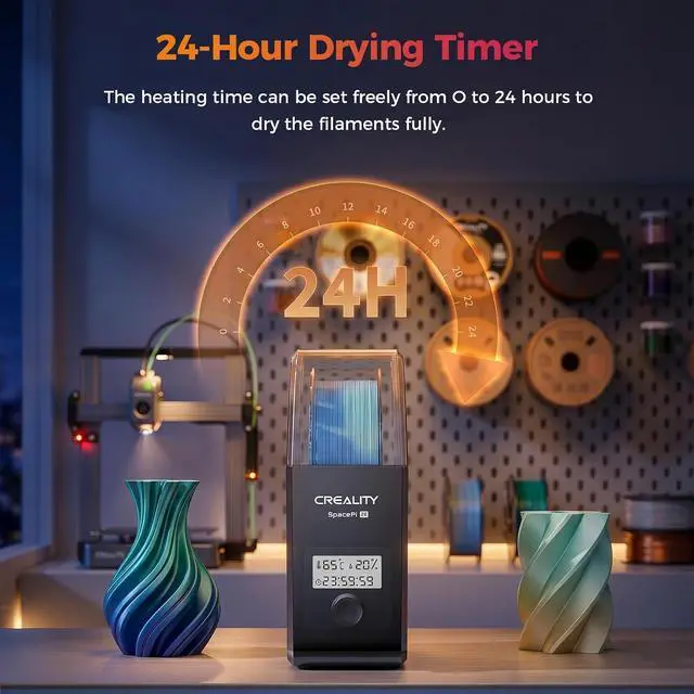 Alt view image 6 of 7 - 2026 New Official Filament Dryer Box Pro 2.0 with Fans, Space Pi SE Upgraded 360° Hot-air 65° PTC Circulates Heating, 1KG Filament Dehydrator Dry During for 1.75/2.85mm PLA PETG ABS TPU Nylon