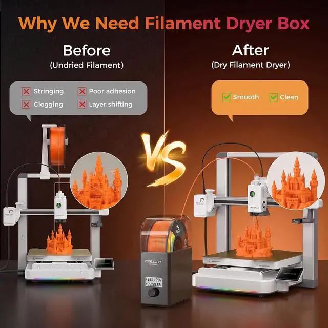 Alt view image 7 of 7 - 2026 New Official Filament Dryer Box Pro 2.0 with Fans, Space Pi SE Upgraded 360° Hot-air 65° PTC Circulates Heating, 1KG Filament Dehydrator Dry During for 1.75/2.85mm PLA PETG ABS TPU Nylon