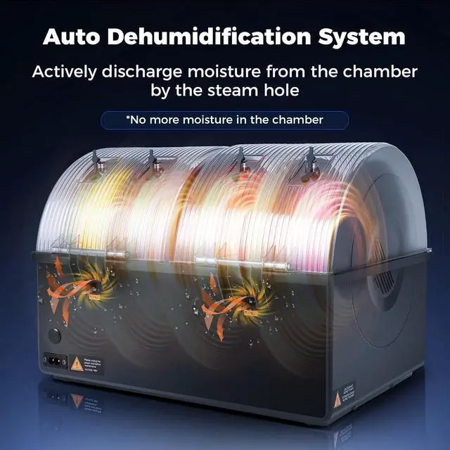 Alt view image 4 of 7 - Filament Dryer 4 Spools, SH03 Dry Box with 85 Max Temp, Sealed Filament Storage Box with Auto Dehumiditification, Dual Independent Heating Chambers for PLA PETG ABS TPU ASA PC PA 1.75/2.85mm