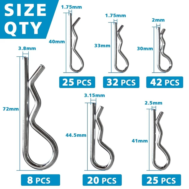 Alt view image 3 of 7 - 202PCS Hitch Pins Clip Pins, Linch and PTO Pins for Trailers Tractors Trucks Towing Mowing, Farm Equipment, Snow Plows, Lawnmowers Garage, Heavy Duty Trailers Accessories Tractor Attachments