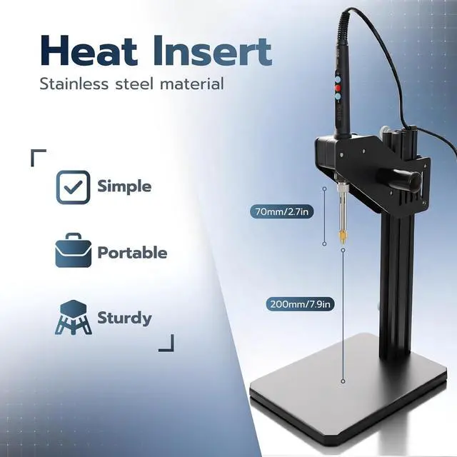 Alt view image 2 of 6 - Vertical Heat Set Insert Tools Kit 200mm Working Height for 3D Printing