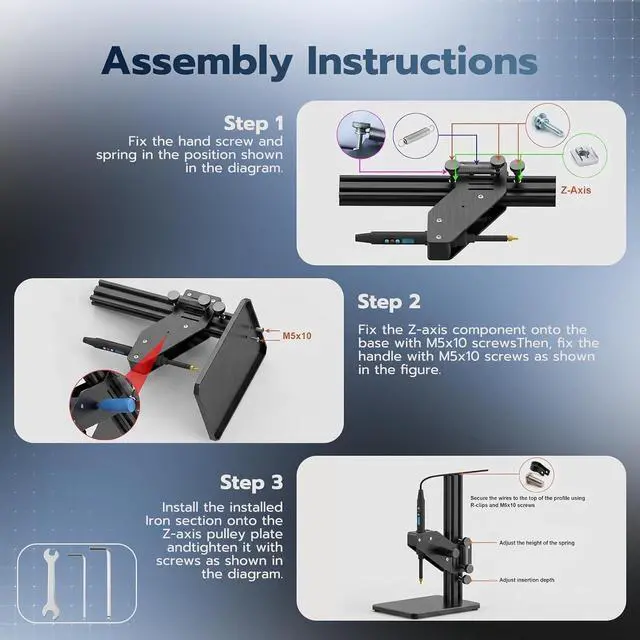 Alt view image 5 of 6 - Vertical Heat Set Insert Tools Kit 200mm Working Height for 3D Printing