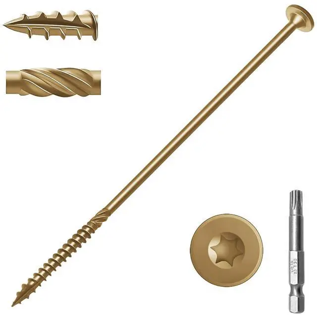 Main image of 50 pcs Yellow Structural Wood Screws 8 inch