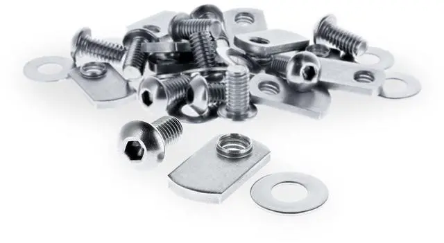 Main image of 8020, 3620, 15 Series, 5/16-18 x .625" Long 8utton Head Socket Cap Screw (BHSCS), with .345" Washer and Economy Slide-in T-Nut, Stainless Steel SS 8020 Channel Hardware HW (10)