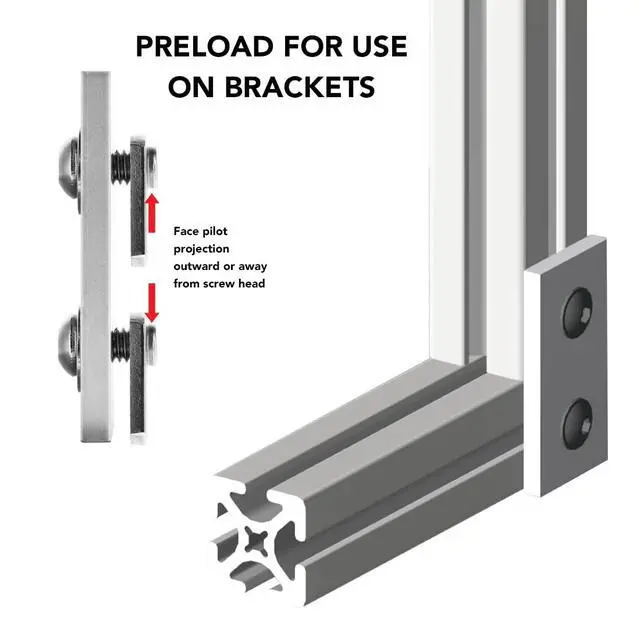 Alt view image 6 of 7 - 8020, 3620, 15 Series, 5/16-18 x .625" Long 8utton Head Socket Cap Screw (BHSCS), with .345" Washer and Economy Slide-in T-Nut, Stainless Steel SS 8020 Channel Hardware HW (10)