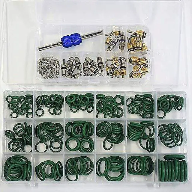Alt view image 6 of 7 - Car A/C Repair Kit - O-Ring Set + AC Valve Cores