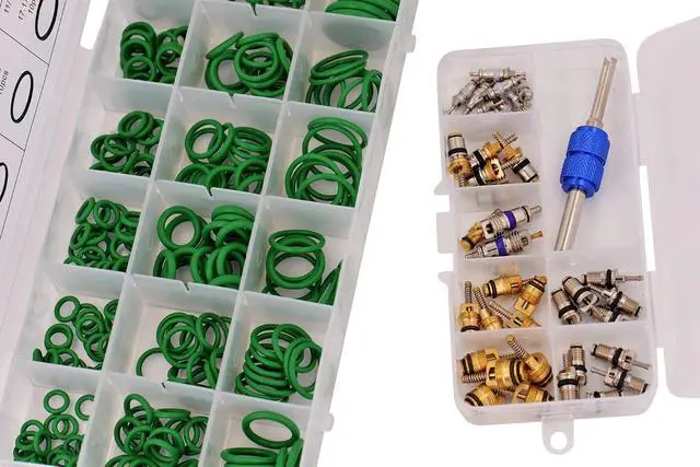 Alt view image 7 of 7 - Car A/C Repair Kit - O-Ring Set + AC Valve Cores