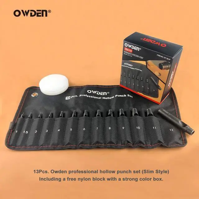 Alt view image 7 of 7 - Professional 13 Pcs Leather Hole Punch Set, Slim Style.1.0-12MM